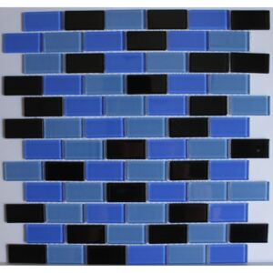 Mozaika Modro-černá sklo 32,2x31, MSC026