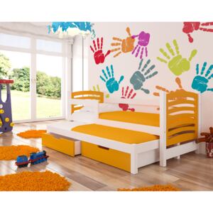 ADRK Dětská rozkládací postel AVILA Provedení: Oranžová/bílá