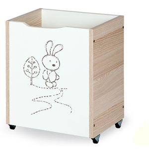 Dřevěný box na hračky Safari - Zajíček capuccino