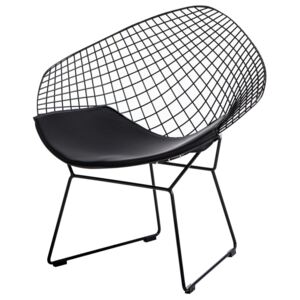 Židle HARRYARM černá, černý polštář