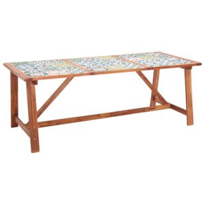Zahradní jídelní stůl 206 x 90 x 75 cm dlaždice masivní akácie