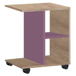 Boční stolek Kinder - dub šedý/fialová