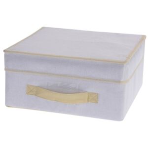 Skládací textilní bílý box s víkem, 31x28x15 cm