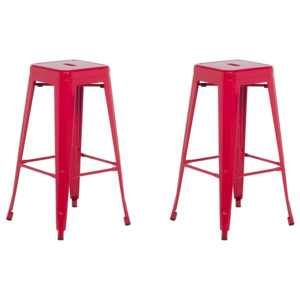 Sada 2 barové stoličky 76 cm červené CABRILLO