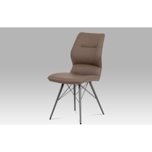 Autronic Jídelní židle HC-781 CAP, cappuccino ekokůže, kov matná šedá