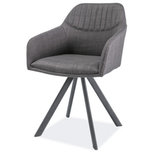 Jídelní čalouněná židle v šedé barvě s kovovou konstrukcí v šedé barvě typ II KN904