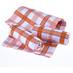 Utěrky z egyptské bavlny KÁRO oranžové 50 x 70 cm 3 ks
