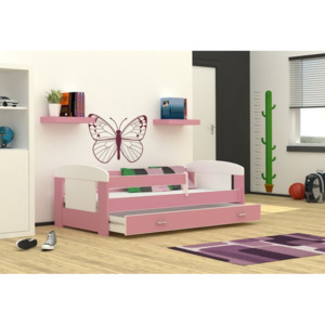 Dětská postel Filip Color, 180x80 - růžová barva