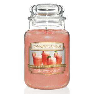 Yankee Candle - vonná svíčka White Strawberry Bellini 623g (Bílý jahodový koktejl. Blažená kompozice sladkého manga a ananasu, smíchaná se sofistikovanou jahodou.)