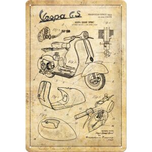 Nostalgic Art Plechová cedule: Vespa GS (Parts Sketches) - 30x20 cm