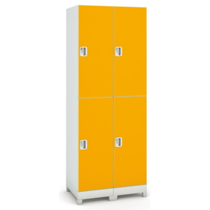 B2B Partner Plastová šatní skříň, 4 dveře, oranžová + Záruka 7 let
