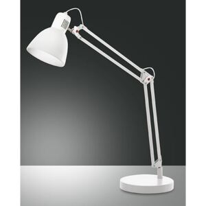 Fabas 3015-30-102 Lisetta, stolní lampa pro osvětlení pracovního stolu, 1x42W, bílá/chrom, výška 80cm