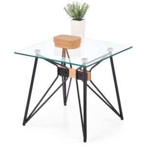Konferenční stolek Halmar Allegra kwadrat, ocel černá / sklo čiré