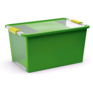KIS Plastový úložný box Bi Box s víkem L 40 l Zelená