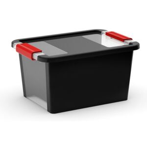 KIS Plastový úložný box Bi Box s víkem S 11 l Černá