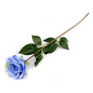 Umělá růže dlouhá - 7 modrá sv