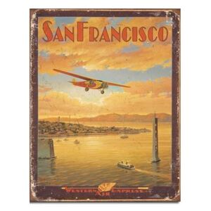 Plechová cedule San Francisco - Western Air 40 cm x 32 cm