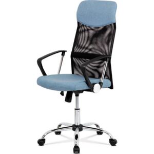 Kancelářská židle řady BASIC, potah modrá látka a černá síťovina MESH, houpací m KA-E301 BLUE Art