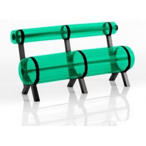 Moderní lavička Ziba transparentní Barva: Zelená