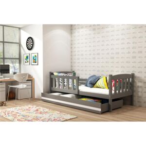 Dětská postel KUBUS + ÚP + matrace + rošt ZDARMA, 80x160, grafit, bílá