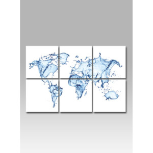 Autronic Obraz sada 6ks, motiv: mapa světa