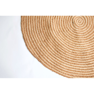 Animadecor Kruhový koberec z juty a hnědé textílie 150
