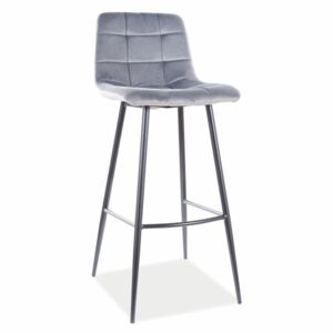 Barová židle - MILA H-1 Velvet , kovové nohy, různé barvy na výběr Čalounění: světle šedá (Bluvel 14)