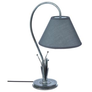 Stolní lampa se stínítkem, kov, 40 cm, modrá