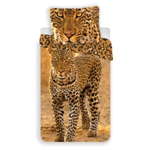 JERRY FABRICS Povlečení Leopard Bavlna/froté 140/200, 70/90 cm