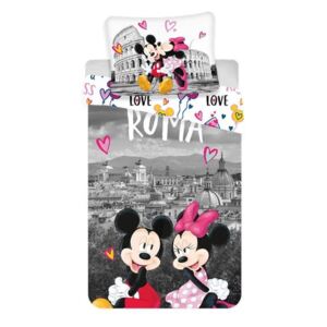 JERRY FABRICS Povlečení Mickey a Minnie v Římě Bavlna 140/200, 70/90 cm