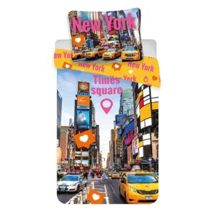 JERRY FABRICS Povlečení New York Times Square Bavlna 140/200, 70/90 cm