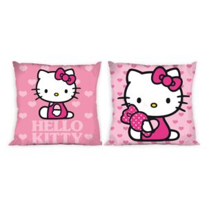 FARO Povlak na polštářek Hello Kitty srdíčka Bavlna 40/40 cm