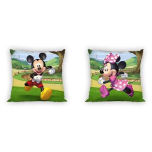 FARO Povlak na polštářek Mickey a Minnie zahrada Bavlna 40/40 cm