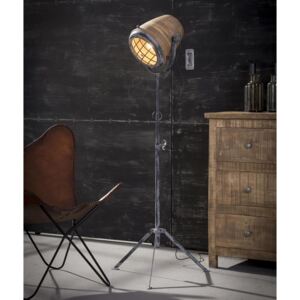 Aldo Stojací lampa XL železo a dřevo