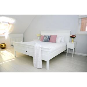 Bílá postel 200x200 cm z masivu Halifax