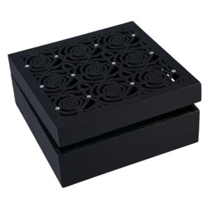 Eurofirany Krabička-šperkovnice ROSE 16x16x6,5 cm Černá
