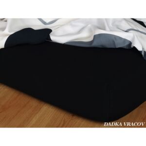 DADKA Jersey prostěradlo Černá 180x200x18 cm