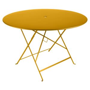 Medově žlutý kovový skládací stůl Fermob Bistro Ø 117 cm