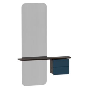 Zrcadlo se skříňkou komplet One More Look - tmavý dub barva / provedení: modrá