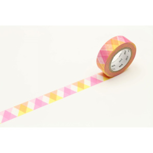 Japonská papírová páska Pink Triangle and Diamond