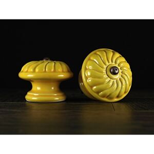 Keramika Vanya Úchytka velká - žlutá - ROZETA