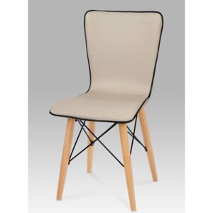 Autronic - Jídelní židle koženka cappuccino / natural - B828 CAP1