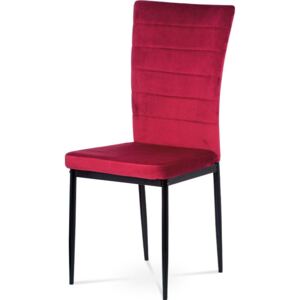 Autronic Jídelní židle, červená látka samet, kov černý mat AC-9910 RED4
