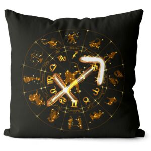 Polštář Symbol znamení – Střelec (23.11. - 21.12.) (Velikost: 40 x 40 cm)