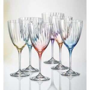 Crystalex sada barevných sklenic na bílé víno Kate Optic 250 ml 6 KS