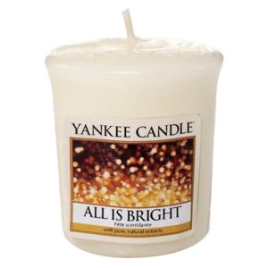 Yankee Candle - votivní svíčka All is Bright (Všechno jen září) 49g (Slavnostní vůně citrusů a hřejivého pižma. Lehká a zářivá vůně s elegantním závěrem.)