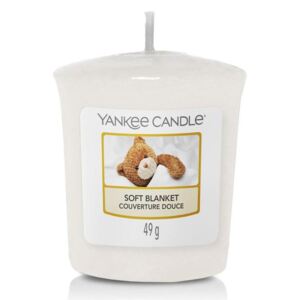 Yankee Candle - votivní svíčka Soft Blanket (Jemná přikrývka) 49g (Zabalte se do sladkých snů s nejněžnější ukolébavkou čistých citrusů, luxusní vanilky a hřejivé ambry...)