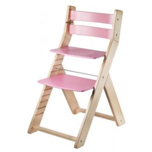 Woodpartner Rostoucí židle Sandy natur růžová