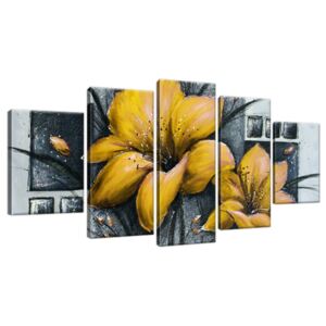 Ručně malovaný obraz Nádherné žluté Vlčí máky 150x70cm RM2455A_5B