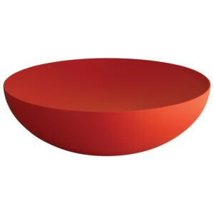 Dvouplášťová ocelová mísa "Double" s reliéfním vzorem, červená, 32 cm - Alessi